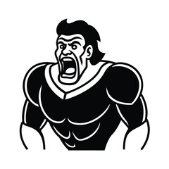 Fototapeta premium warrior holding in their scream