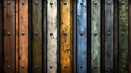 Fototapeta premium Rustic Vertical Wood Planks Background Texture