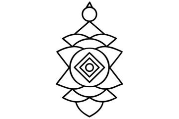 Ornamental Seven Chakras Symbol Design | Minimalist Line Art Illustration for Meditation, Yoga and Spiritual Practice Graphics
