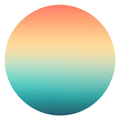 A gradient circle from peach to teal on a transparent background with a soft transition of colors png