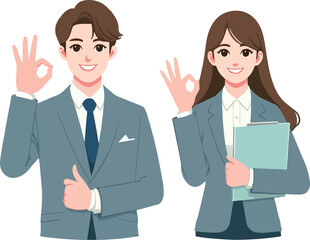 vector entrepreneur finger gesture ok