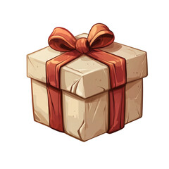 A stone gift box with a red ribbon bow a present for you