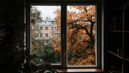Autumnal view from a window