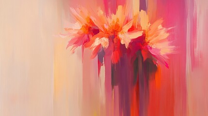Vibrant floral bouquet, painted in soft hues.
