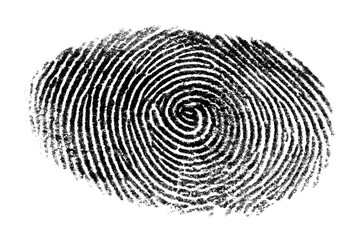 A unique fingerprint, a testament to individual identity, captured in stark black and white detail.