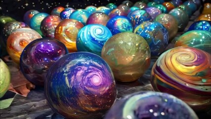 Planets gather in the solar system amidst glowing stars in a vibrant cosmic atmosphere