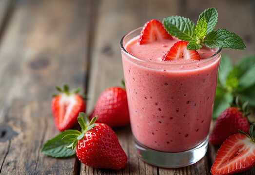 Strawberry Smoothie with Mint
