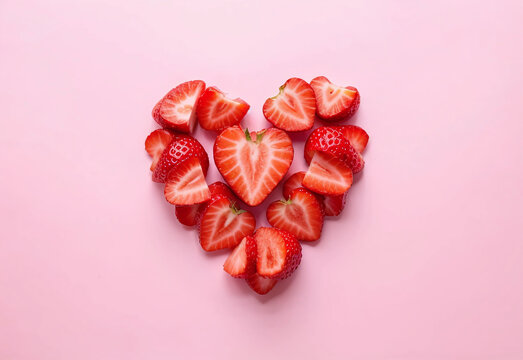 Strawberry Heart Shape Layout