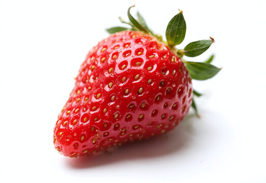 Close-up of a single ripe strawberry