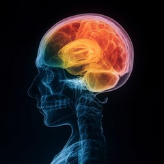 Human Brain Anatomy - X-Ray Style Visualization
