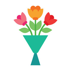 Bouquet Vector Illustration on White Background