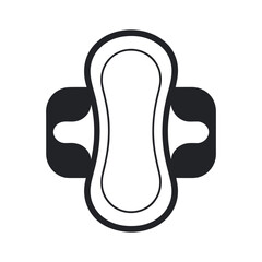 Female pad with wings icon. Women hygiene symbol. 