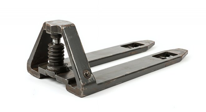 Warped Pallet Jack Fork on White Background