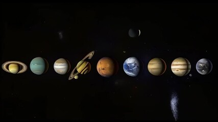 Planets gather in the solar system amidst glowing stars in a vibrant cosmic atmosphere