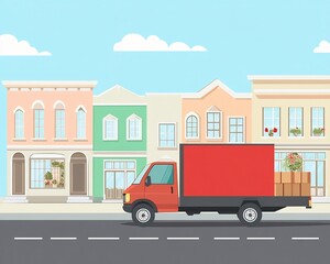 Obraz premium Flat design of event triggered CRM sending home insurance checklists after detecting a client's moving truck rental purchase