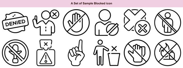 Blocked Icons Vector Set: Forbidden, Restricted, Denied & More