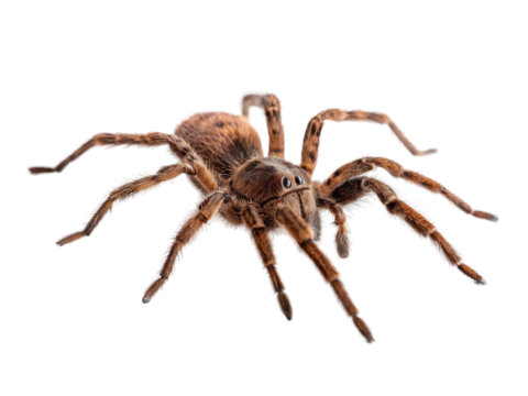 Close-up of a hairy spider showcasing detailed features and unique coloration in a neutral setting