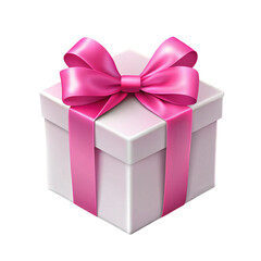 Obraz premium pink gift box with ribbon