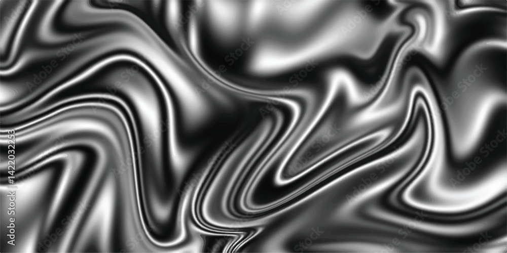 Poster the texture of black and white marble for a pattern of packaging in a modern style. silver liquid te