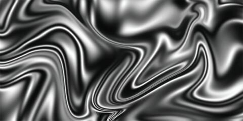 The texture of black and white marble for a pattern of packaging in a modern style. Silver liquid texture. Silver metallic surface. Beautiful drawing with the divorces and wavy lines in gray tones.