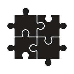 Jigsaw puzzle piece icon, Complete puzzle icon vector
