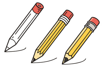 Pencil icon set. Vector illustration