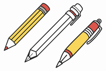 Pencil icon set. Vector illustration