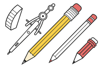 Pencil icon set. Vector illustration