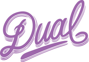 Fototapeta premium Purple Dual Handwritten Text.