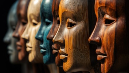 Wooden Head Representing Diversity And Inclusion: A Symbol Of Unity And Variety Among Individuals