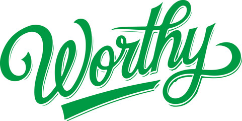 Worthy Green Script Typography.