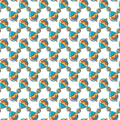 Colorful Pattern of Abstract Hourglass and Circle Shapes