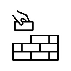 vector design of a person laying bricks icon