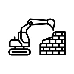 construction excavator icon vector design
