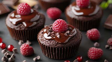 Cupcakes with chocolate