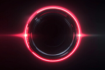captivating abstract background featuring circular design illuminated by vibrant red light. smooth edges and glowing effect create sense of depth and intrigue, perfect for modern visuals