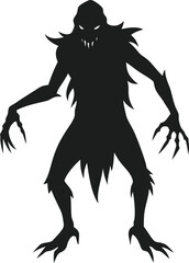 Silhouette of a Tattered Ghoul - Halloween Horror