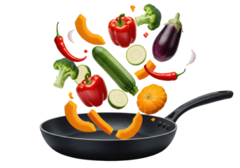 Vegetables sauteing in a pan (1)
