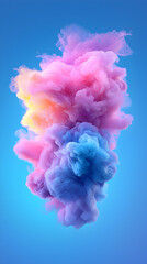 Fototapeta premium Abstract Colorful Smoke Cloud on Blue Background