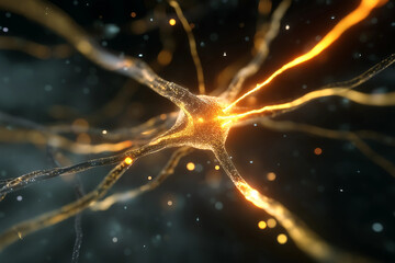 stunning abstract background showcasing glowing neuron with intricate connections. vibrant colors and luminous details create captivating visual experience that evokes sense of wonder