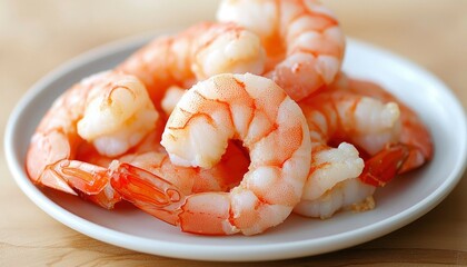 Fresh shrimp on a plate