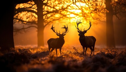 Majestic deer at sunrise (1)