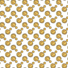 Pattern Featuring Yellow Basketballs in a Fun and Playful Design