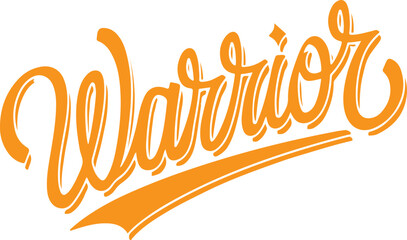 Orange Warrior Text Graphic.