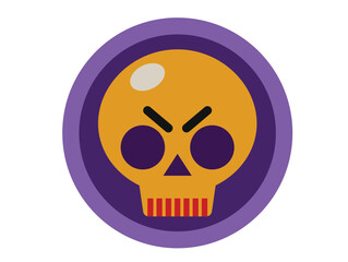 Cartoon skull with angry expression