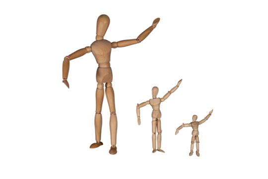 Wooden puppet doll, dancing marionette. Concept of emotional manipulation, world conspiracy theories