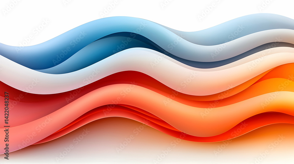 Poster abstract flowing colorful ribbons with gradient waves
