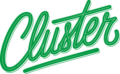 Green Cluster Handwritten Typography.