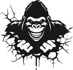 Vector silhouette of a gorilla