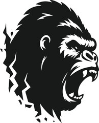 Vector silhouette of a gorilla